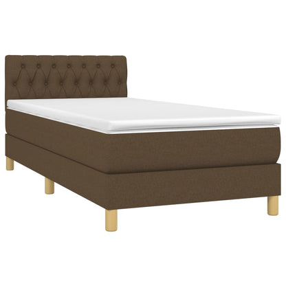 Giroletto a Molle con Materasso Marrone Scuro 100x200cm Tessuto | homemem39