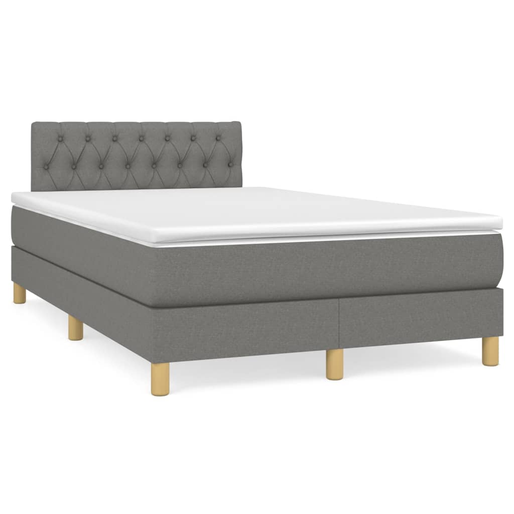 Giroletto a Molle con Materasso Grigio Scuro 120x200 cm Tessuto | homemem39