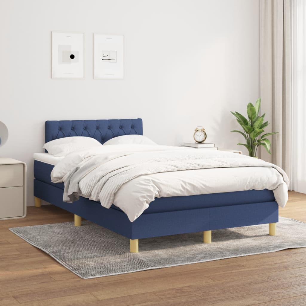 Giroletto a Molle con Materasso Blu 120x200 cm in Tessuto | homemem39