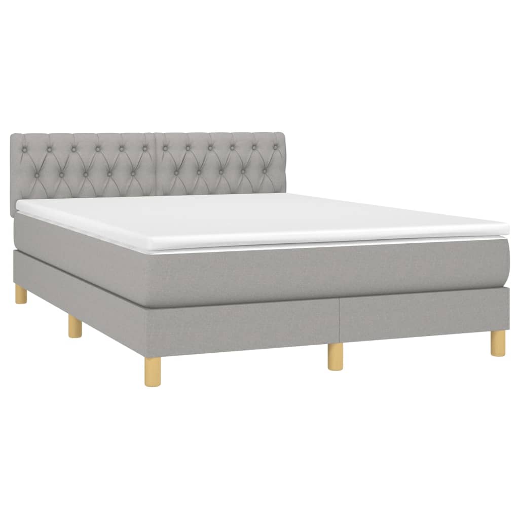 Giroletto a Molle con Materasso Grigio Chiaro 140x190cm Tessuto | homemem39