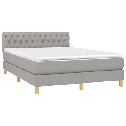 Giroletto a Molle con Materasso Grigio Chiaro 140x190cm Tessuto | homemem39