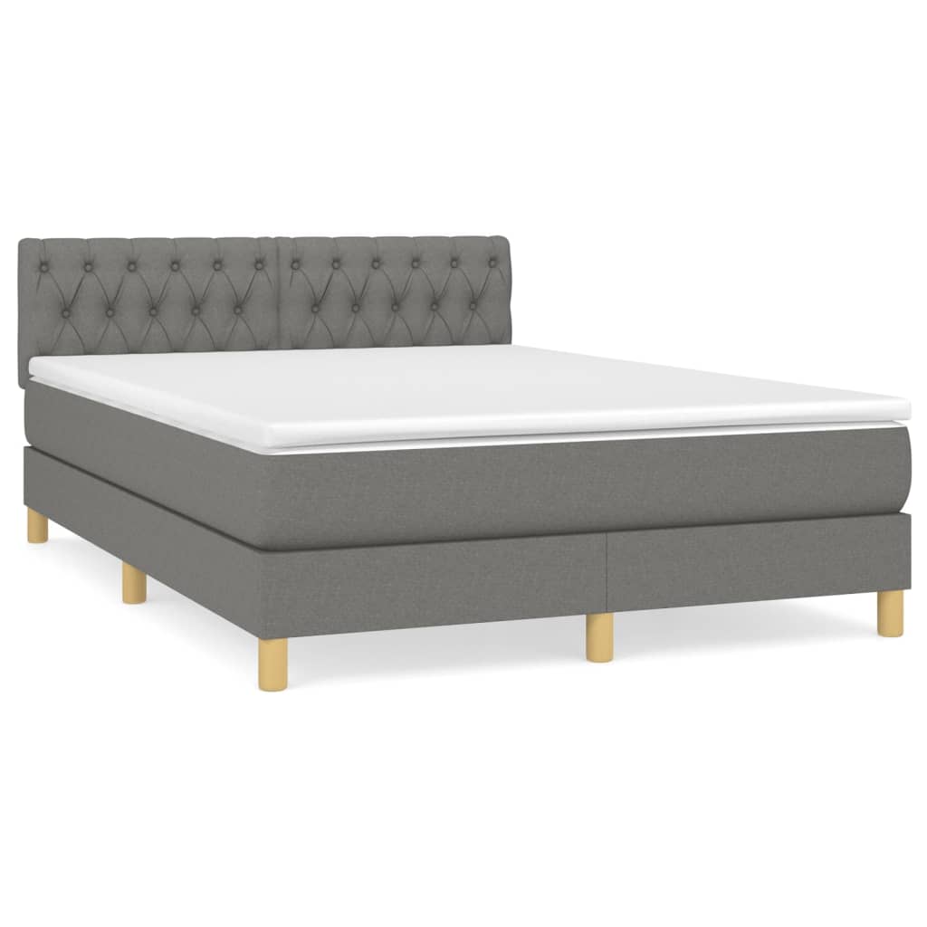 Giroletto a Molle con Materasso Grigio Scuro 140x190 cm Tessuto | homemem39