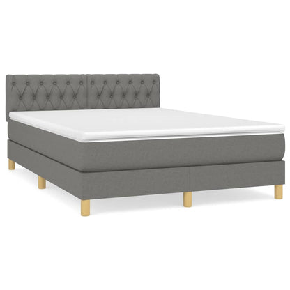 Giroletto a Molle con Materasso Grigio Scuro 140x190 cm Tessuto | homemem39