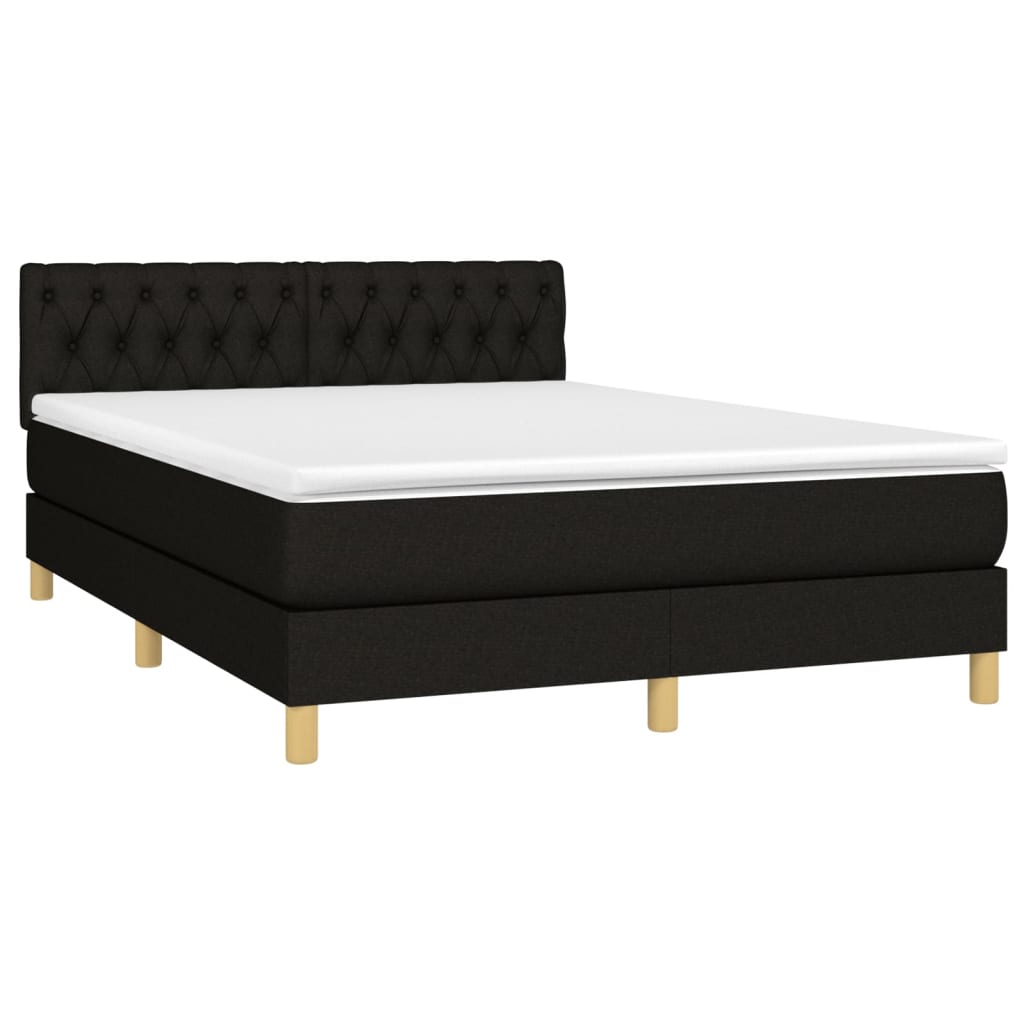 Giroletto a Molle con Materasso Nero 140x190 cm in Tessuto | homemem39