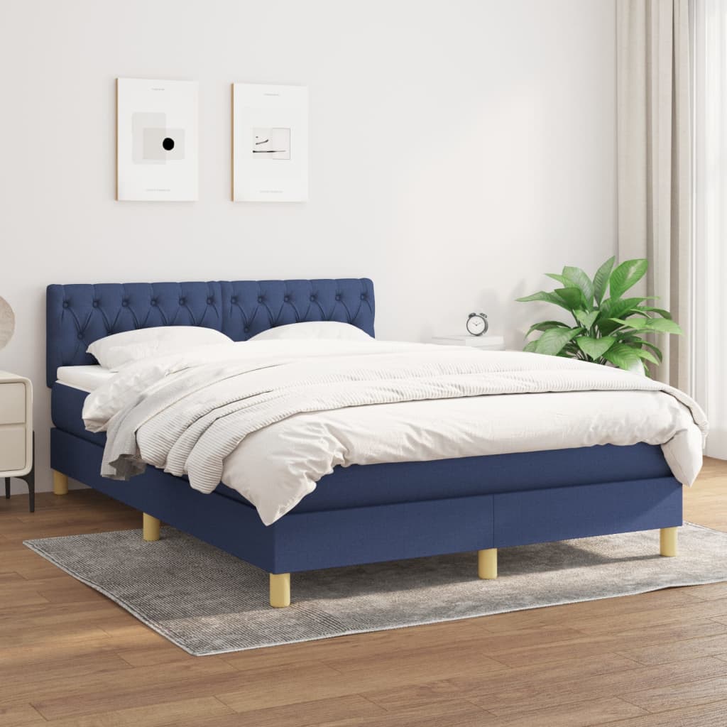 Giroletto a Molle con Materasso Blu 140x190 cm in Tessuto | homemem39