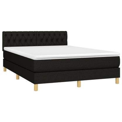 Giroletto a Molle con Materasso Nero 140x200 cm in Tessuto | homemem39