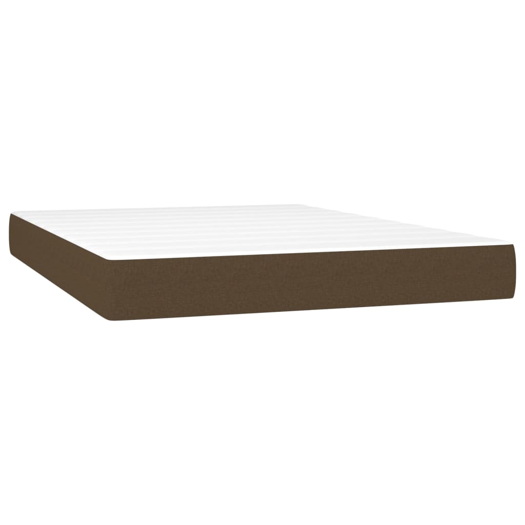 Giroletto a Molle con Materasso Marrone Scuro 140x200cm Tessuto | homemem39