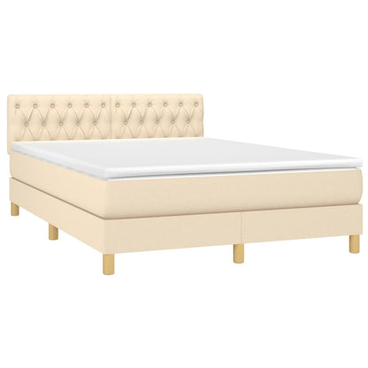 Giroletto a Molle con Materasso Crema 140x200 cm in Tessuto | homemem39