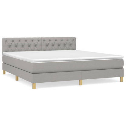 Giroletto a Molle con Materasso Grigio Chiaro160x200 cm Tessuto | homemem39