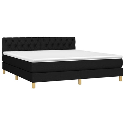 Giroletto a Molle con Materasso Nero 160x200 cm in Tessuto | homemem39