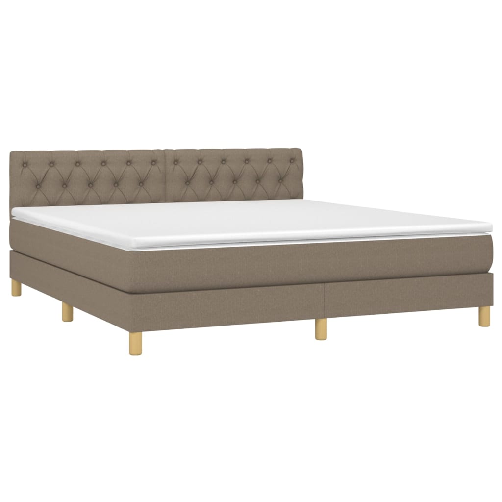 Giroletto a Molle con Materasso Tortora 160x200 cm in Tessuto | homemem39