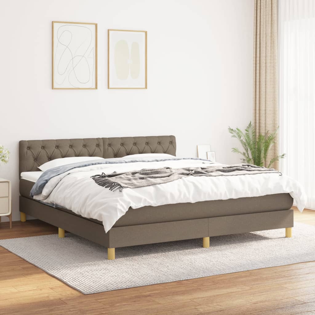 Giroletto a Molle con Materasso Tortora 160x200 cm in Tessuto | homemem39