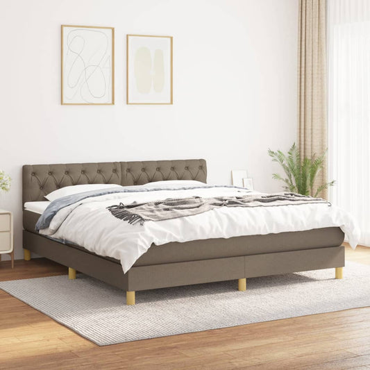 Giroletto a Molle con Materasso Tortora 160x200 cm in Tessuto | homemem39