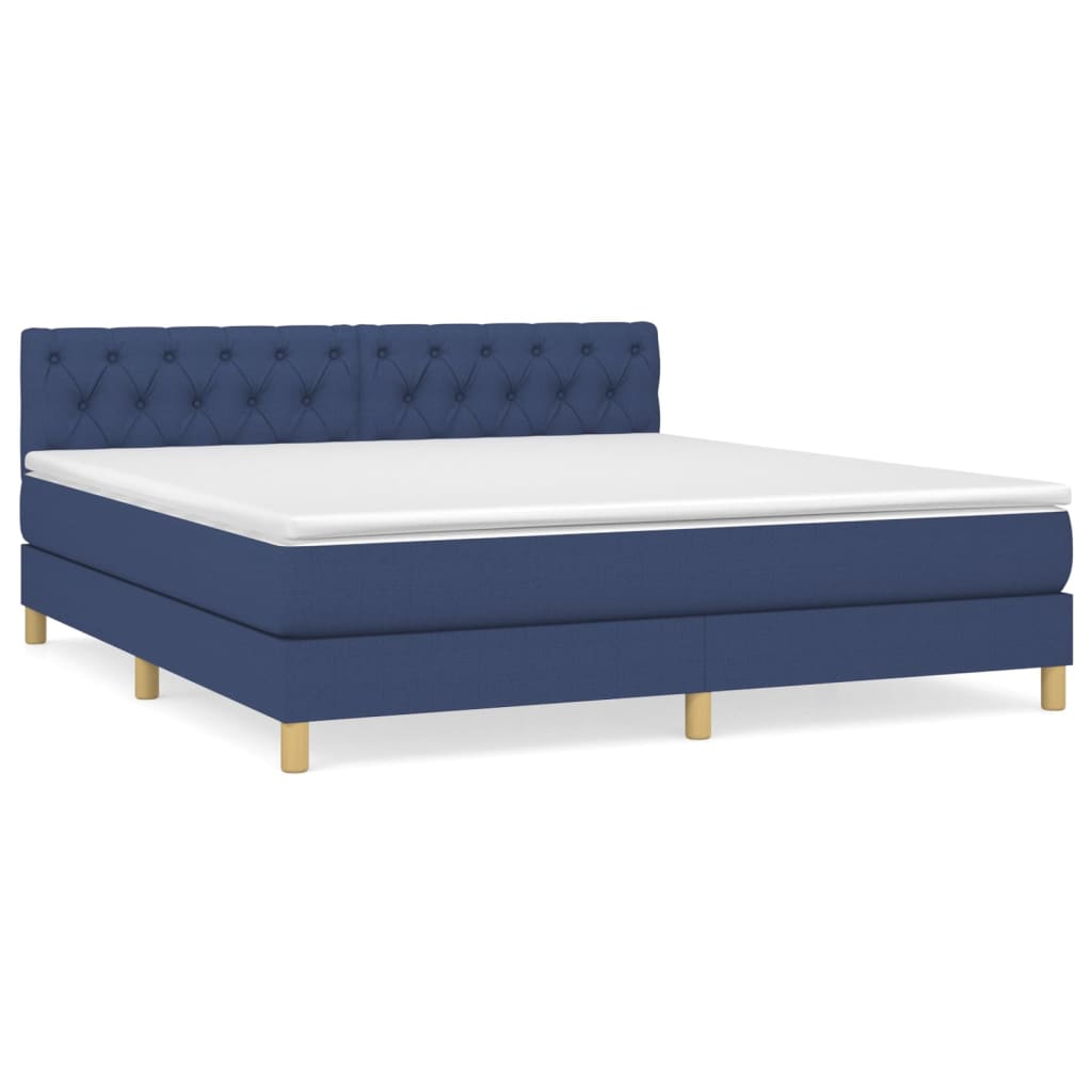 Giroletto a Molle con Materasso Blu 160x200 cm in Tessuto | homemem39