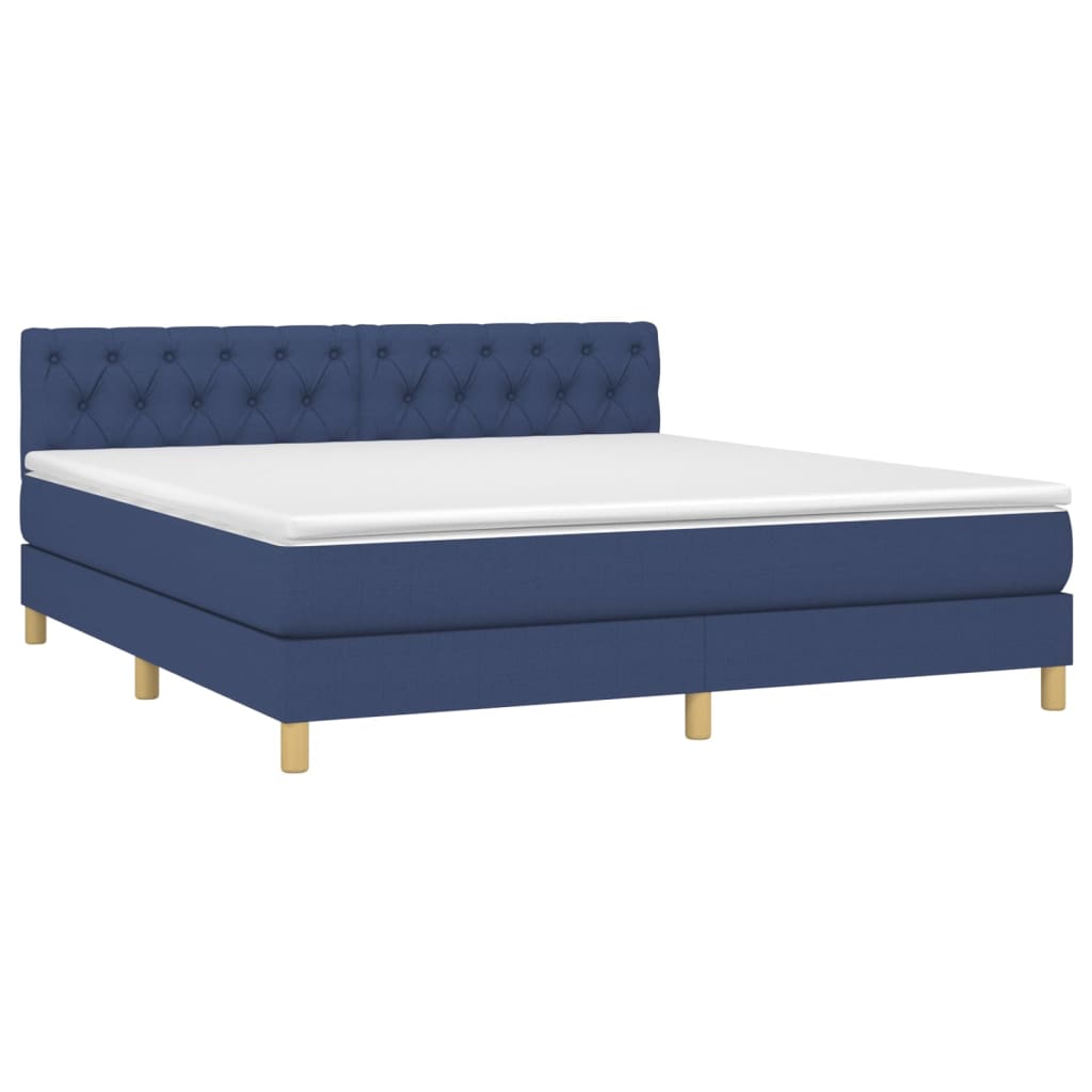 Giroletto a Molle con Materasso Blu 160x200 cm in Tessuto | homemem39