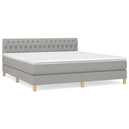 Giroletto a Molle con Materasso Grigio Chiaro180x200 cm Tessuto | homemem39