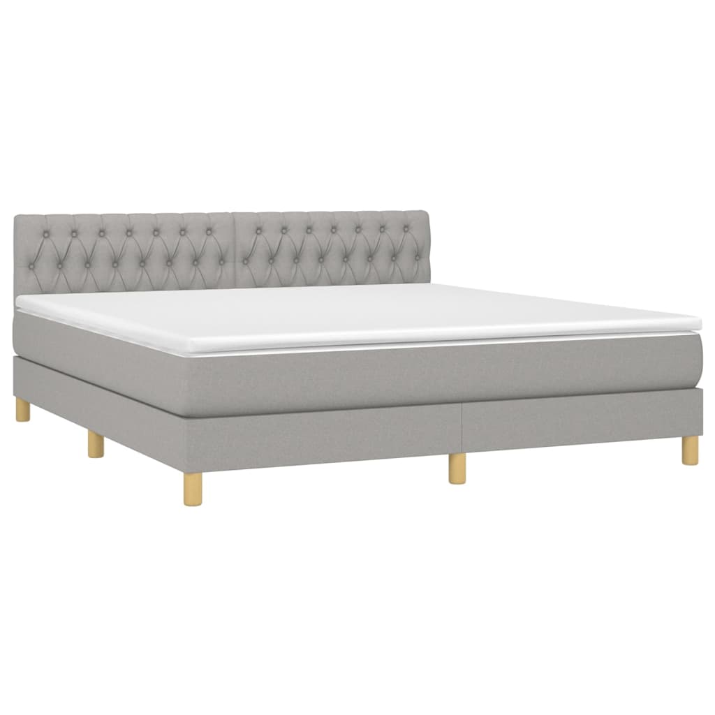 Giroletto a Molle con Materasso Grigio Chiaro180x200 cm Tessuto | homemem39