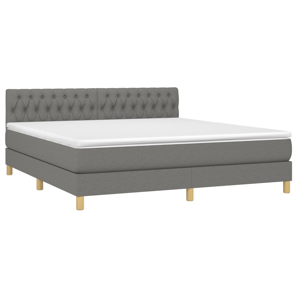Giroletto a Molle con Materasso Grigio Scuro 180x200 cm Tessuto | homemem39
