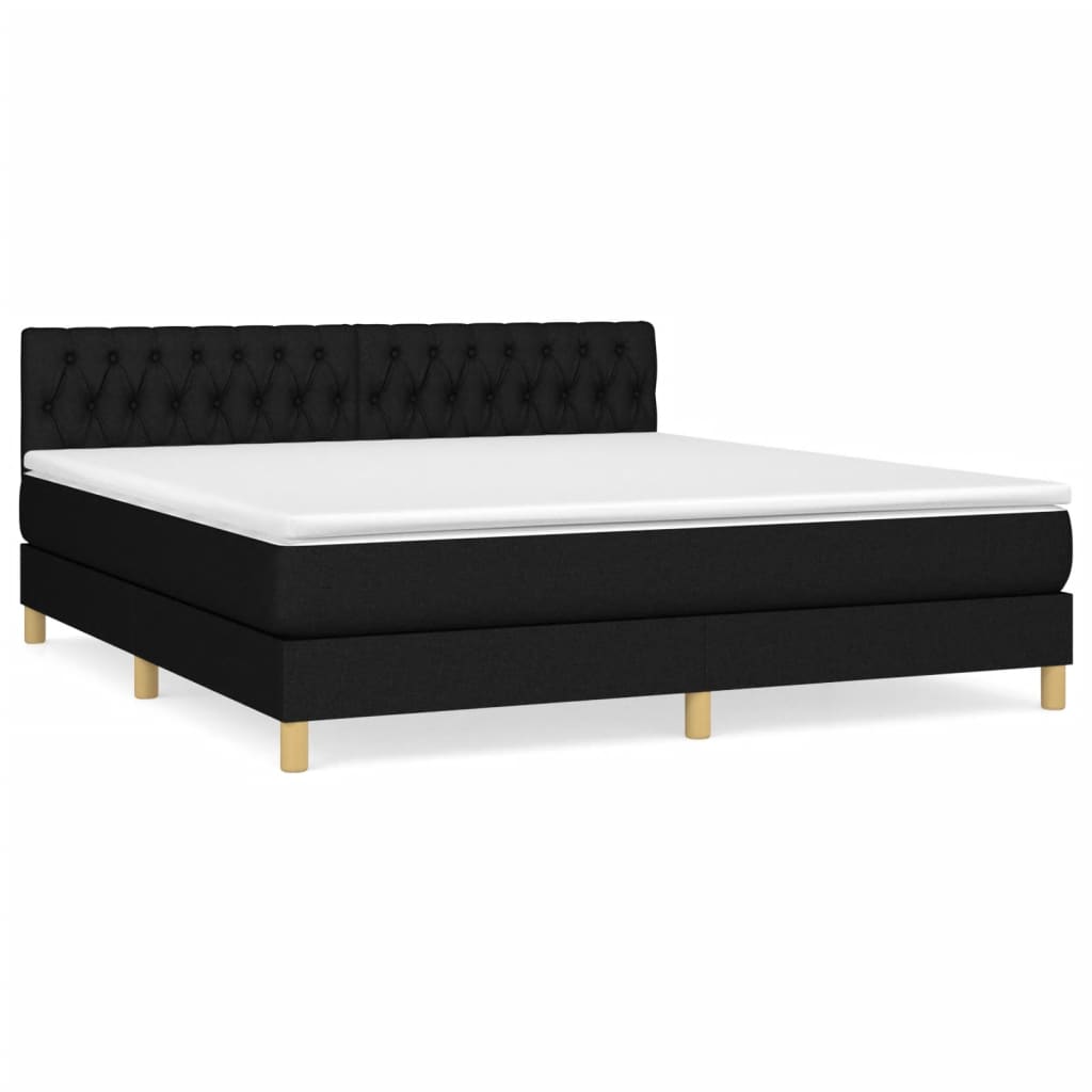 Giroletto a Molle con Materasso Nero 180x200 cm in Tessuto | homemem39