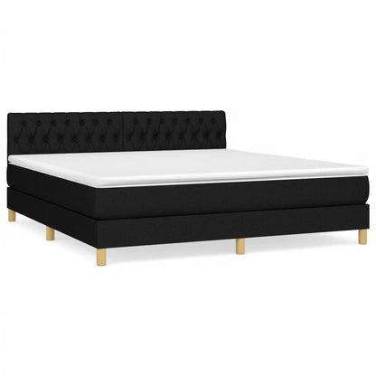 Giroletto a Molle con Materasso Nero 180x200 cm in Tessuto | homemem39