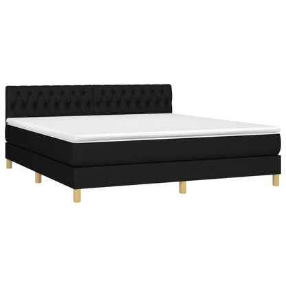 Giroletto a Molle con Materasso Nero 180x200 cm in Tessuto | homemem39