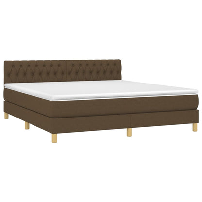 Giroletto a Molle con Materasso Marrone Scuro 180x200cm Tessuto | homemem39