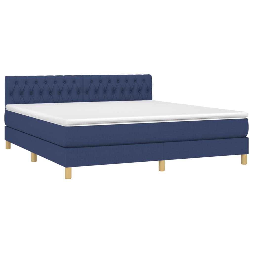 Giroletto a Molle con Materasso Blu 180x200 cm in Tessuto | homemem39