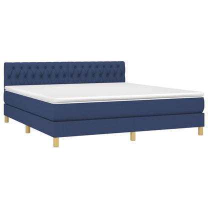 Giroletto a Molle con Materasso Blu 180x200 cm in Tessuto | homemem39