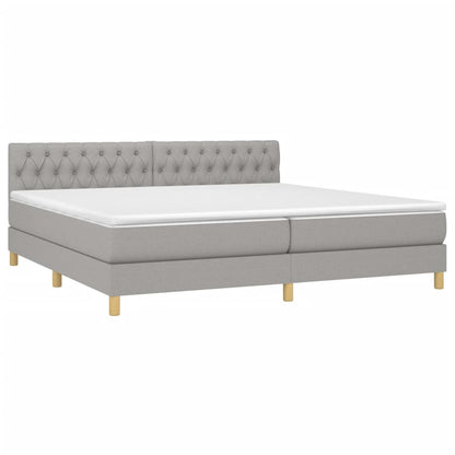 Giroletto a Molle con Materasso Grigio Chiaro 200x200cm Tessuto | homemem39