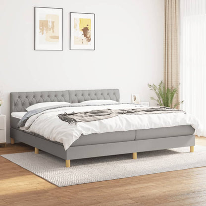 Giroletto a Molle con Materasso Grigio Chiaro 200x200cm Tessuto | homemem39