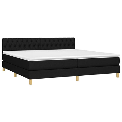 Giroletto a Molle con Materasso Nero 200x200 cm in Tessuto | homemem39