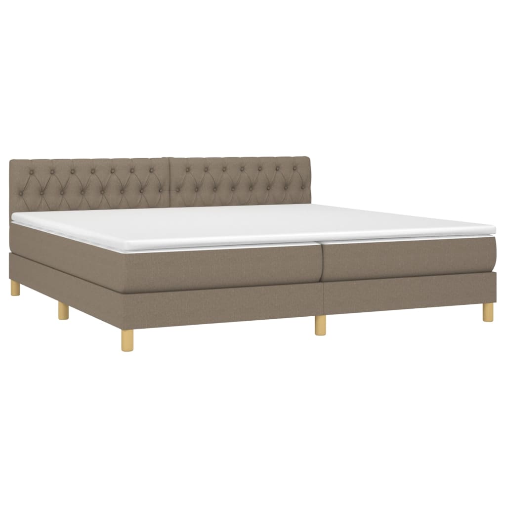 Giroletto a Molle con Materasso Tortora 200x200 cm in Tessuto | homemem39