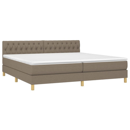 Giroletto a Molle con Materasso Tortora 200x200 cm in Tessuto | homemem39