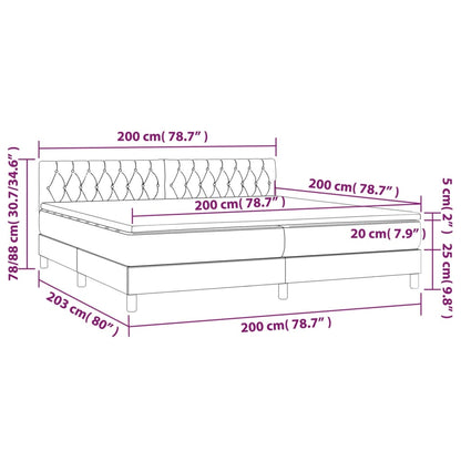 Giroletto a Molle con Materasso Blu 200x200 cm in Tessuto | homemem39