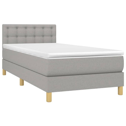 Giroletto a Molle con Materasso Grigio Chiaro 80x200 cm Tessuto | homemem39
