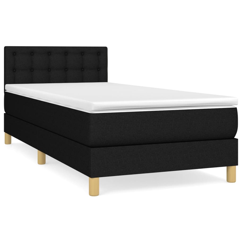 Giroletto a Molle con Materasso Nero 80x200 cm inTessuto | homemem39