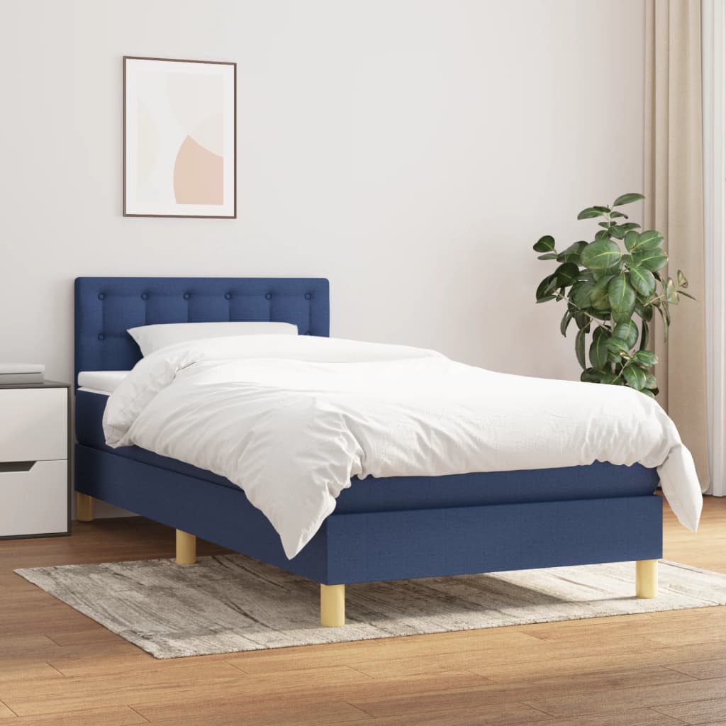 Giroletto a Molle con Materasso Blu 80x200 cm inTessuto | homemem39