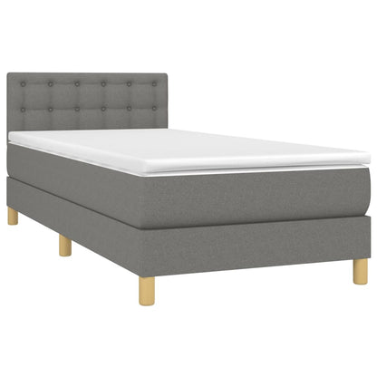 Giroletto a Molle con Materasso Grigio Scuro 90x190 cm Tessuto | homemem39