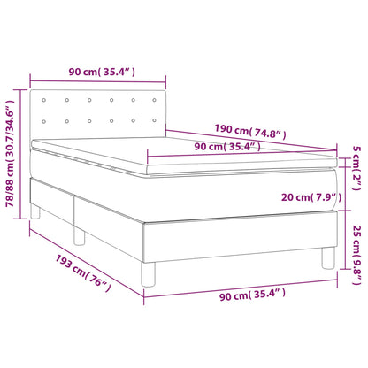 Giroletto a Molle con Materasso Marrone Scuro 90x190cm Tessuto | homemem39