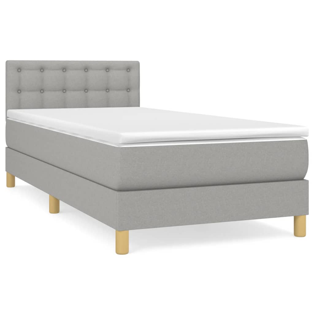 Giroletto a Molle con Materasso Grigio Chiaro 90x200 cm Tessuto | homemem39