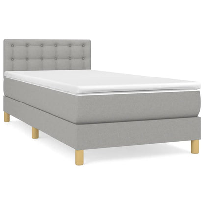 Giroletto a Molle con Materasso Grigio Chiaro 90x200 cm Tessuto | homemem39