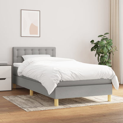 Giroletto a Molle con Materasso Grigio Chiaro 90x200 cm Tessuto | homemem39
