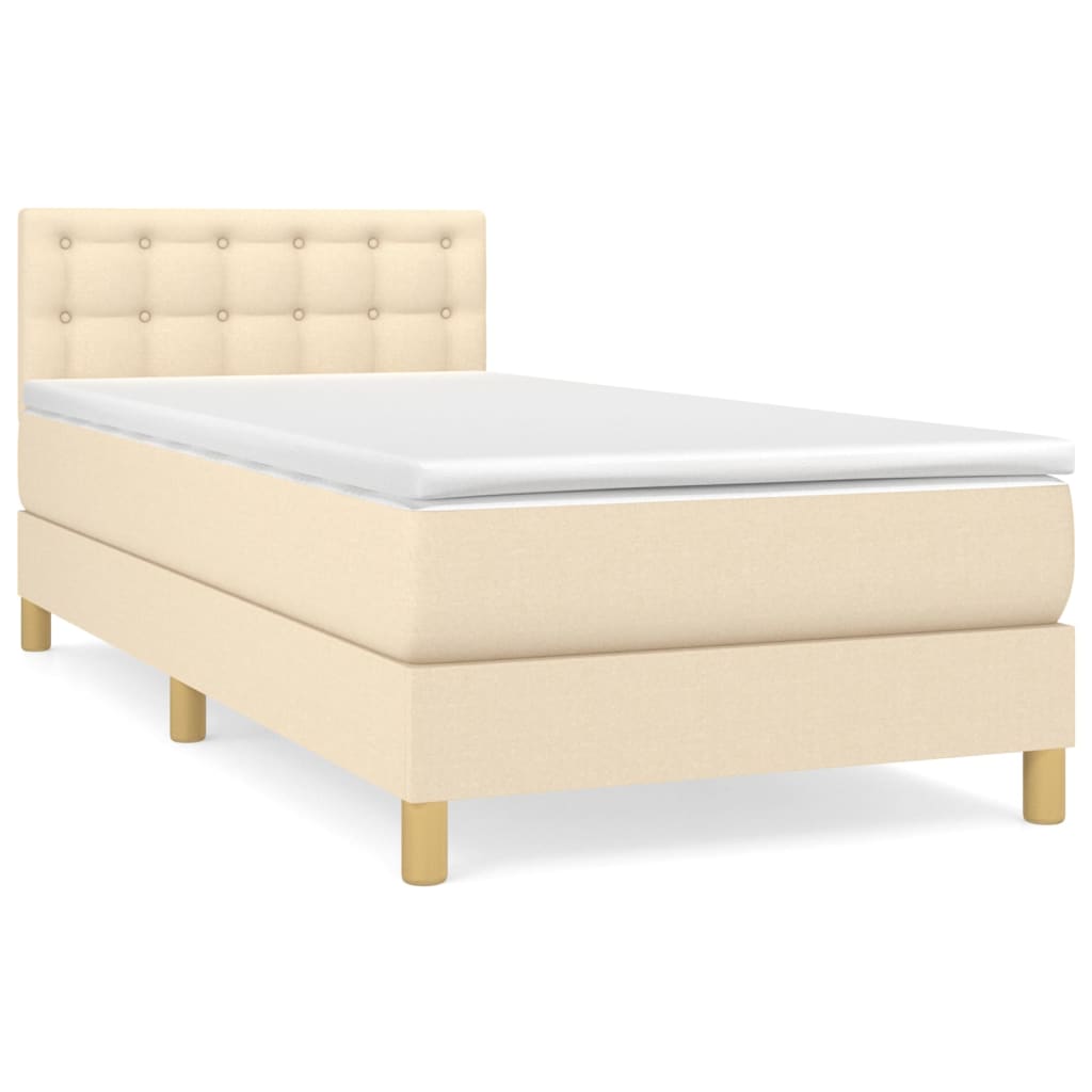 Giroletto a Molle con Materasso Crema 90x200 cm inTessuto | homemem39