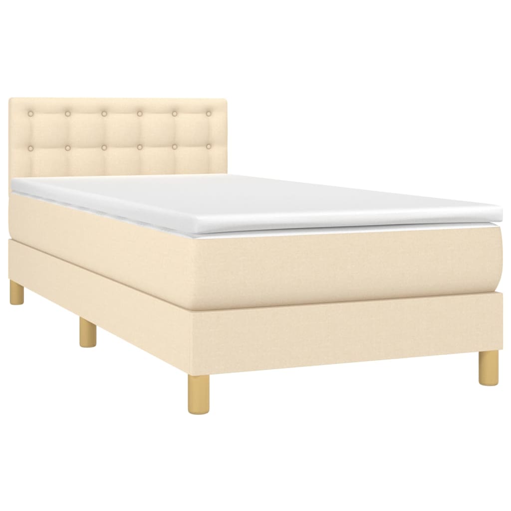 Giroletto a Molle con Materasso Crema 90x200 cm inTessuto | homemem39
