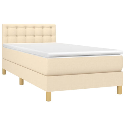 Giroletto a Molle con Materasso Crema 90x200 cm inTessuto | homemem39