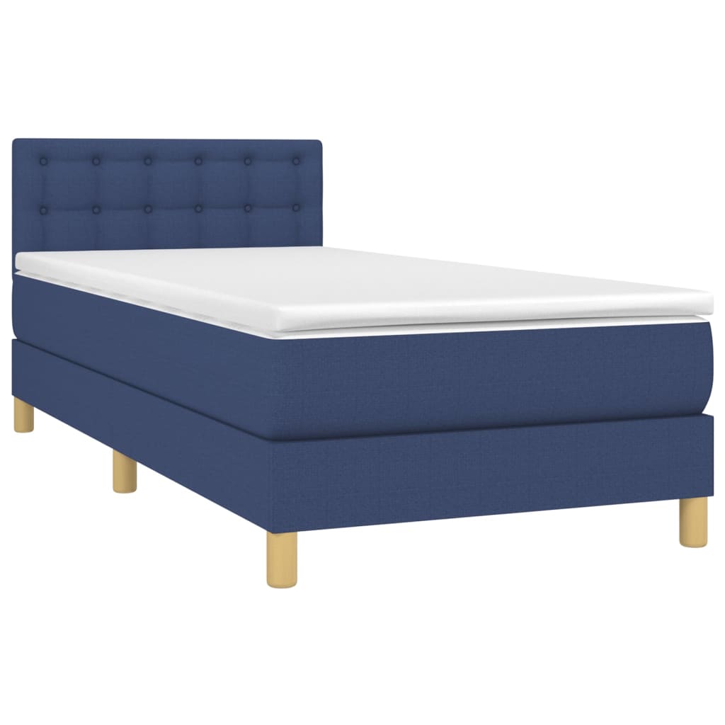 Giroletto a Molle con Materasso Blu 100x200 cm in Tessuto | homemem39