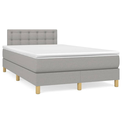 Giroletto a Molle con Materasso Grigio Chiaro 120x200cm Tessuto | homemem39