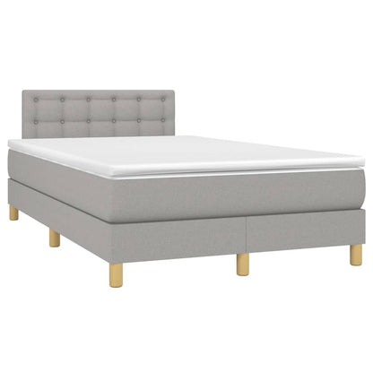 Giroletto a Molle con Materasso Grigio Chiaro 120x200cm Tessuto | homemem39