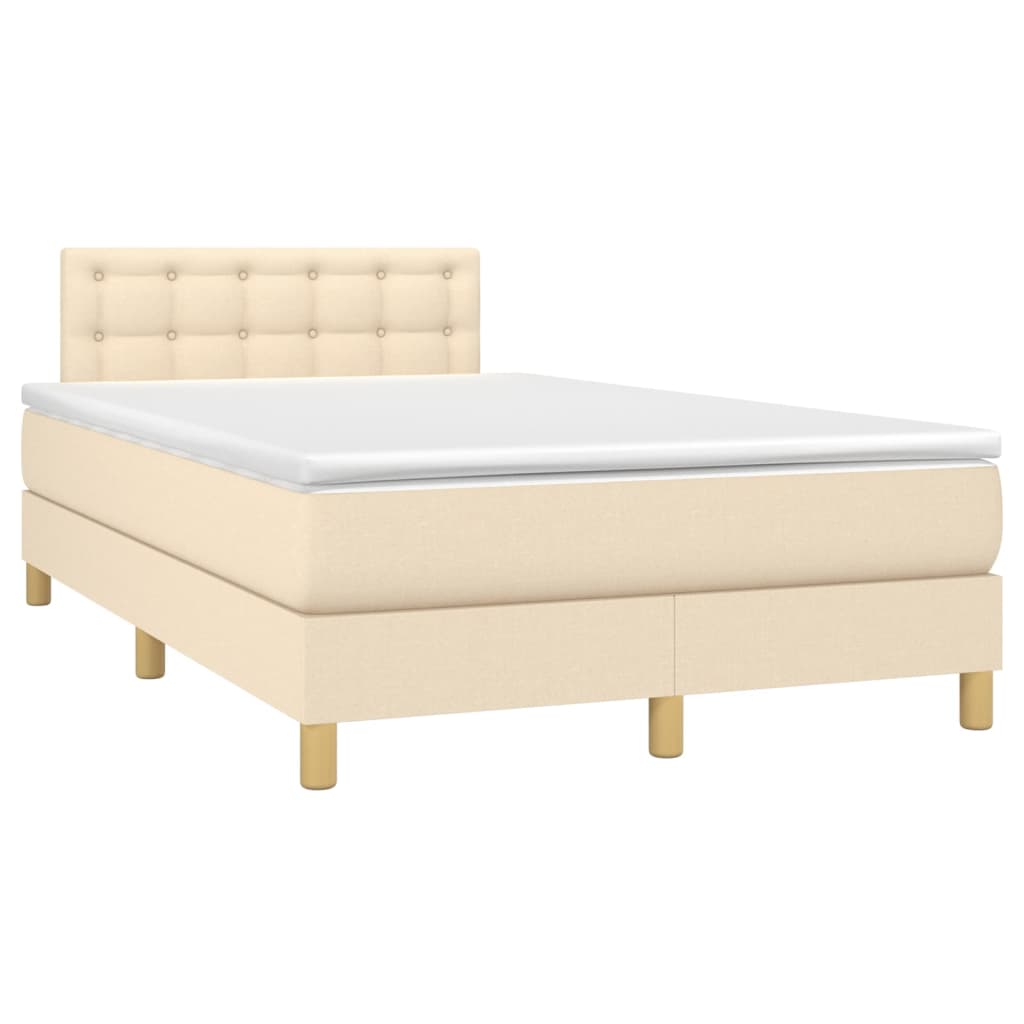 Giroletto a Molle con Materasso Crema 120x200 cm in Tessuto | homemem39