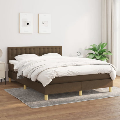 Giroletto a Molle con Materasso Marrone Scuro 140x190cm Tessuto | homemem39